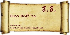 Busa Beáta névjegykártya