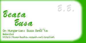 beata busa business card